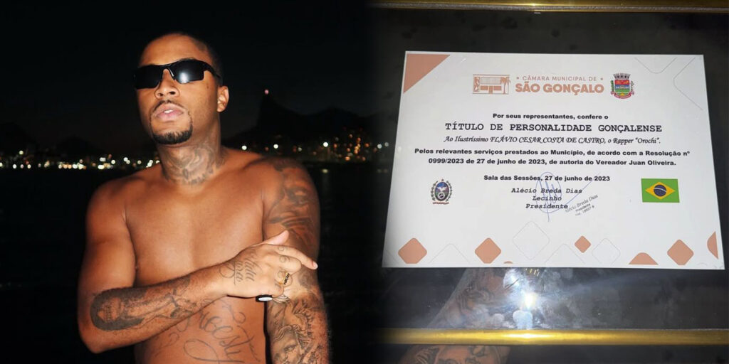 Orochi recebe Título de Personalidade Gonçalense • Rap Dab