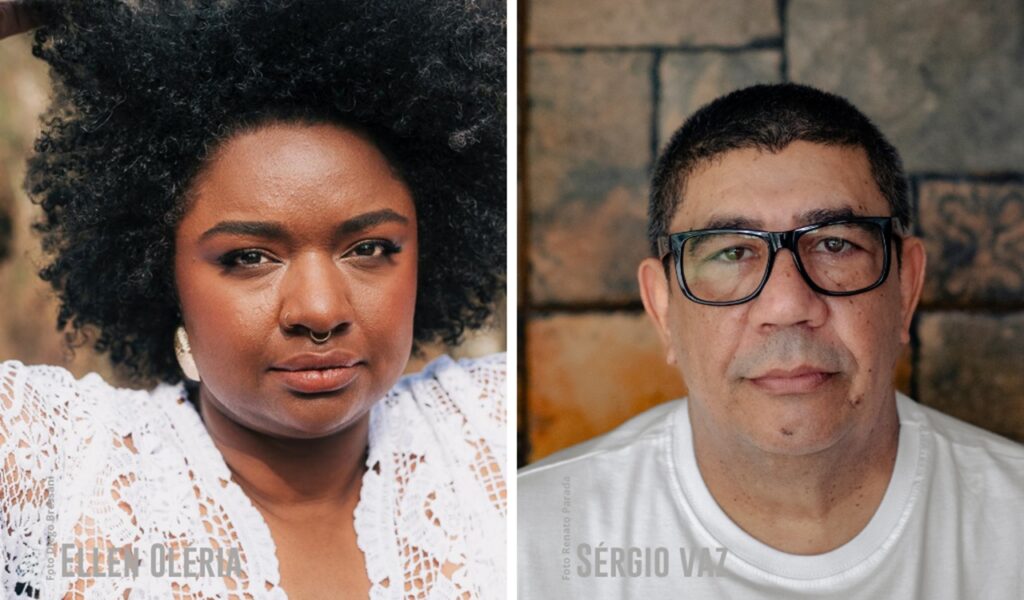 Ellen Oléria e Sérgio Vaz participam do Sempre Um Papo no Sesc Pinheiros, em São Paulo