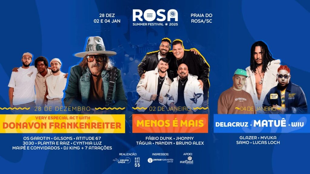 Matuê, WIU e Delacruz são destaque do Rosa Summer Festival em Santa Catarina