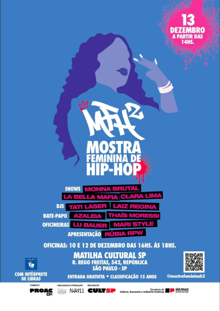 Mostra Feminina de Hip Hop retorna a São Paulo com evento na Matilha Cultural entre os dias 10 e 13 de dezembro