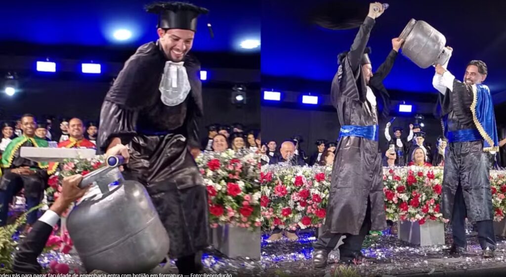 Estudante de Engenharia Civil Celebra Formatura com Botijão de Gás no Piauí