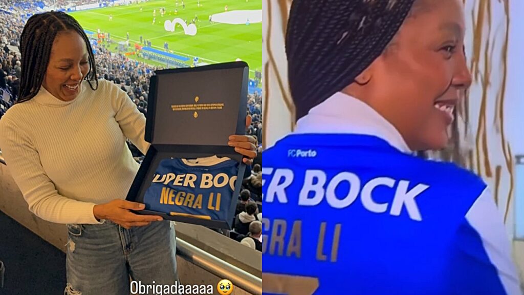 Negra Li é Homenageada pelo FC Porto e Recebe Camisa Personalizada em Portugal