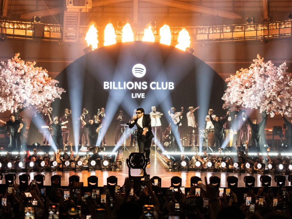 Bad Bunny em show do Billions Club Live, do Spotify