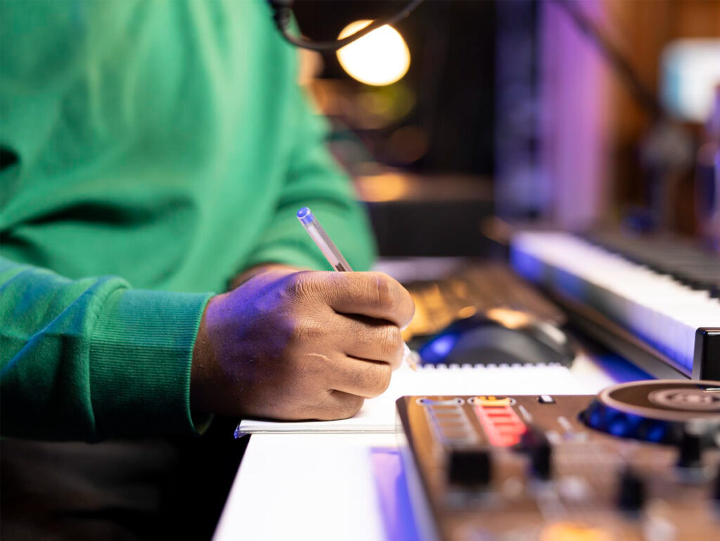 Estúdio metadados composição gravação