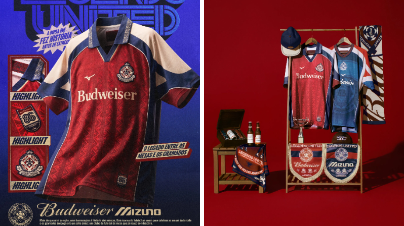Mizuno e Budweiser lançam coleção vintage inspirada no futebol de botão