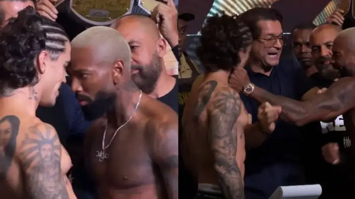 Nego do Borel acerta soco em MC Biel durante pesagem do Fight Music Show 8