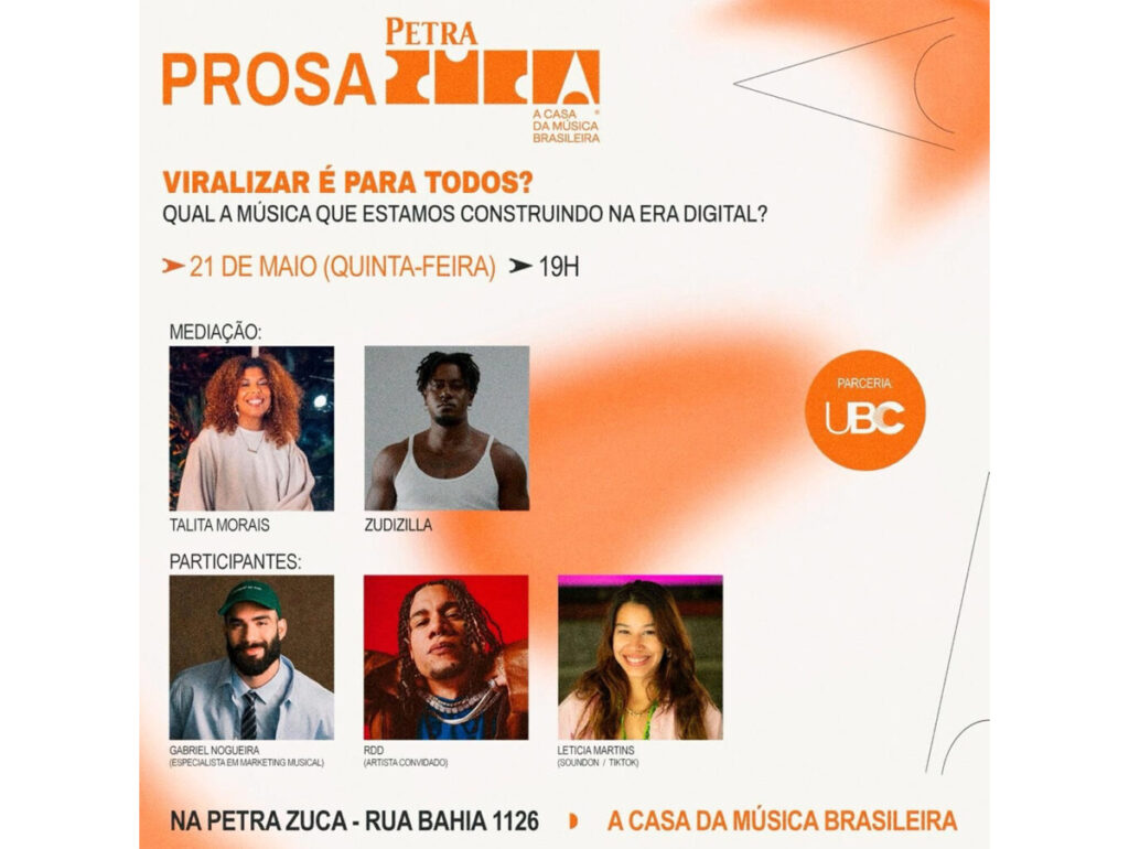 PROSA ZUCA lança nova edição em parceria com a UBC e promove debate sobre música e redes sociais em São Paulo