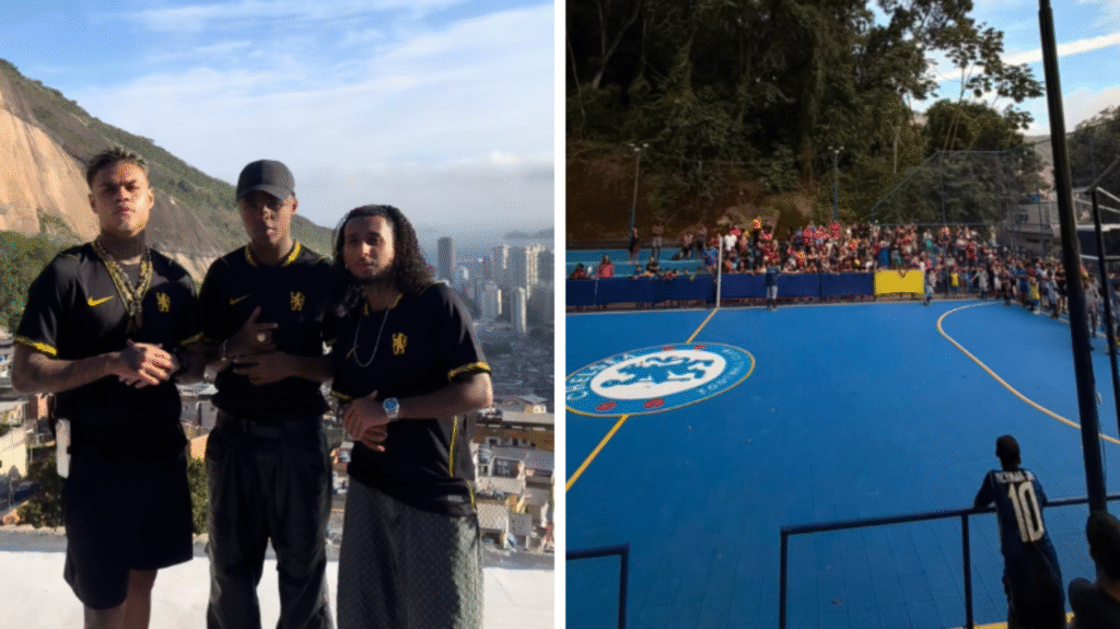 Chelsea FC inaugura quadra esportiva na Rocinha em evento com MC Cabelinho, MD Chefe, MC Meno K e mais