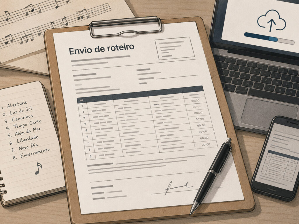 Roteiro de show para pagamento de direitos autorais