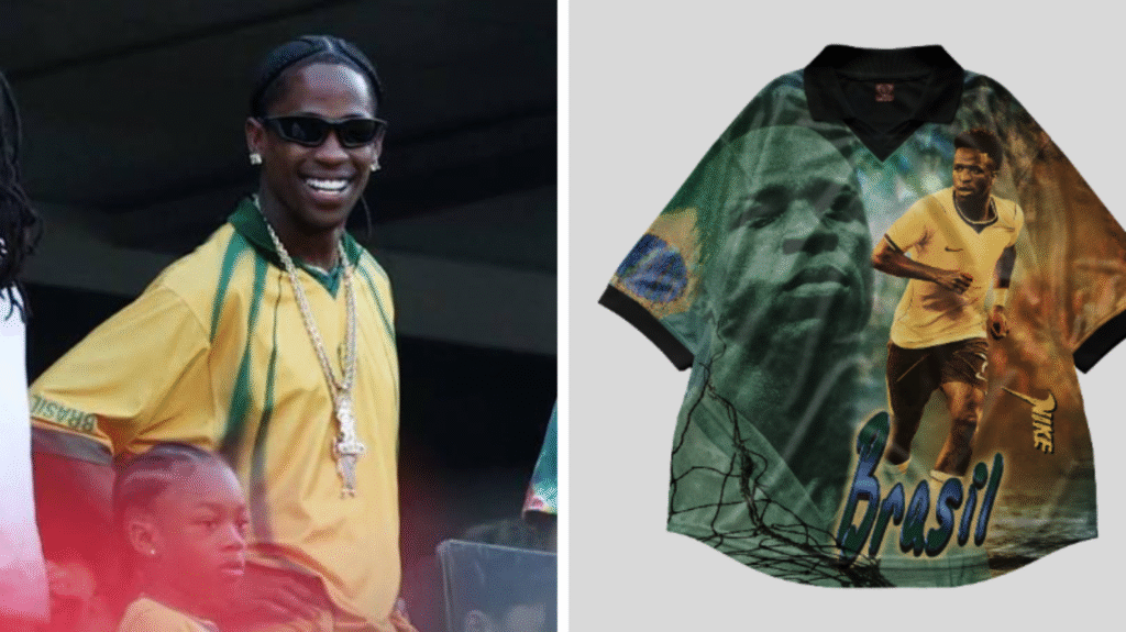 Travis Scott e Nike lançam coleção Total 90 para a Copa do Mundo com Vini Jr, Ronaldinho, Fenômeno e mais