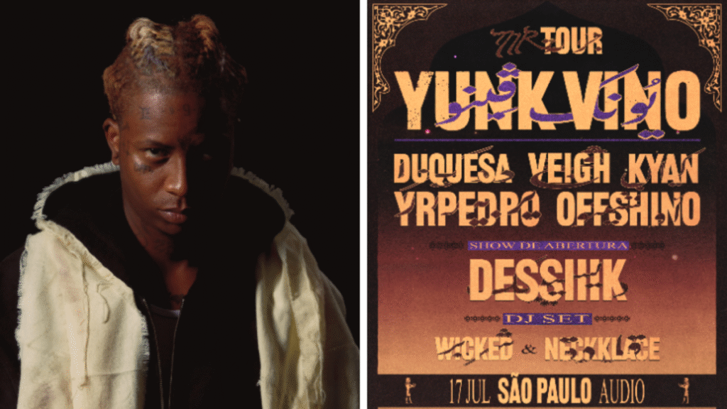 Yunk Vino estreia "MR. TOUR" em São Paulo e reúne time de peso com Veigh, Duquesa, Kyan, Yr Pedro e Offshino no palco da Audio.