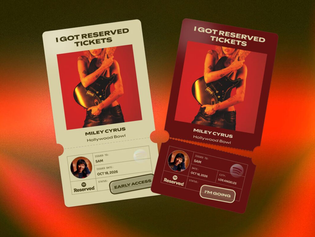 Como funciona a reserva de ingressos no Spotify (Crédito: Divulgação)