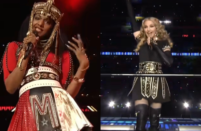 “Eu perdoo a Madonna, mas não o NFL”, diz M.I.A. sobre o dedo do meio que ela mostrou em performance