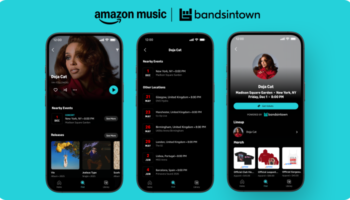 Amazon Music e Bandsintown conectam fãs a apresentações
