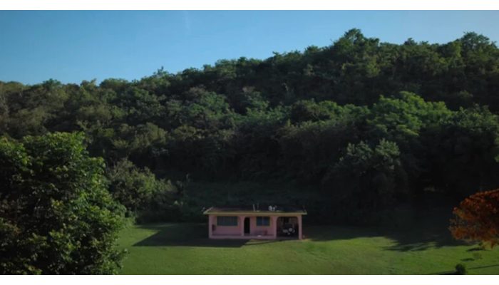 A casita rosa que é reproduzida no palco de Bad Bunny