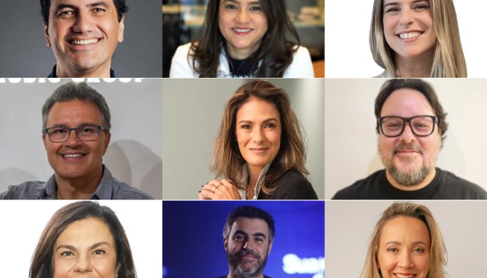 Brasileiros na lista Billboard Global Power Players 2026. Da esquerda para a direita: Fernando Cabral, Cristiane Simões, Tatiana Cantinho, Paulo Lima, Leila Oliveira, João Alquéres, Sandra Jimenez, Roni Maltz Bin e Adriana Ramos