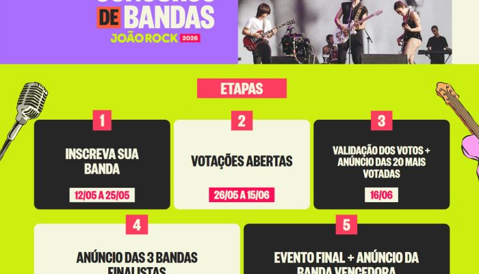 Concurso do João Rock 2026 abre inscrições e oferece vaga no line-up para banda autoral diante de 65 mil pessoas