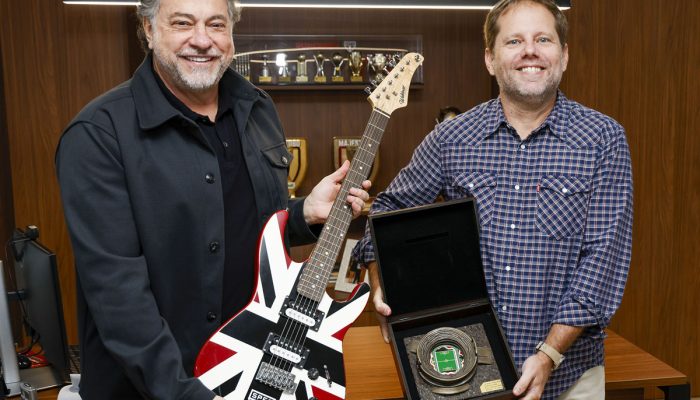 Julio Casares, presidente do São Paulo Futebol Clube, e Alexandre Faria, VP da Live Nation Brasil