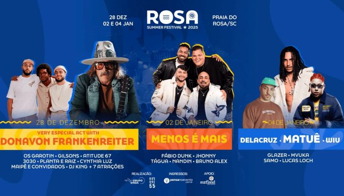Matuê, WIU e Delacruz são destaque do Rosa Summer Festival em Santa Catarina