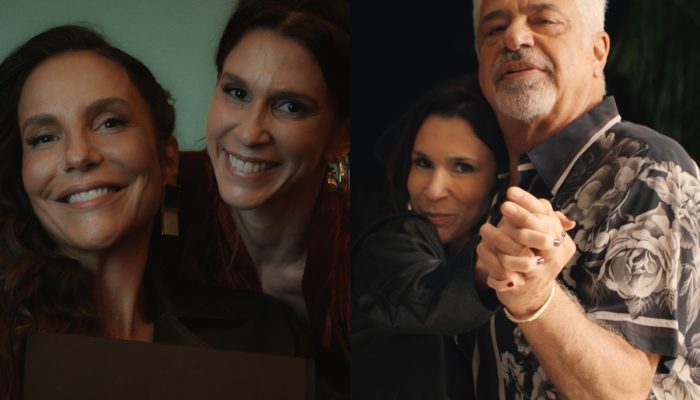 Sarah Oliveira com Ivete Sangalo e Lulu Santos no programa Atenção para o Refrão (Crédito: Divulgação)