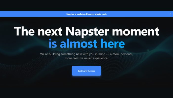 Página inicial do Napster confirma a mudança (Crédito: Reprodução)