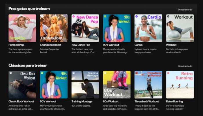 Playlists de treino crescem no Spotify