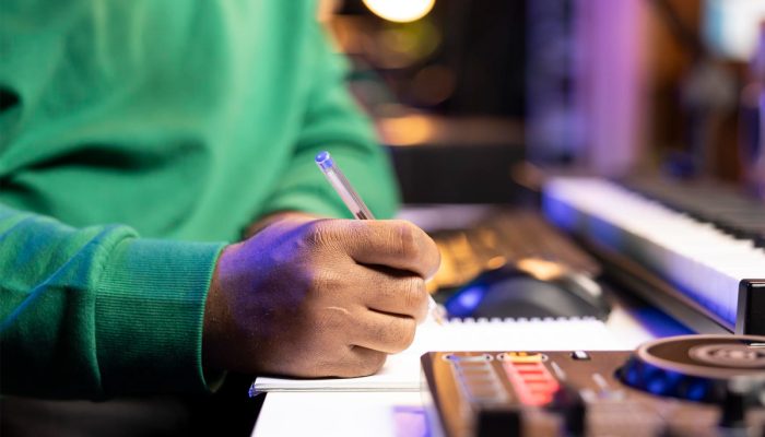 Estúdio metadados composição gravação