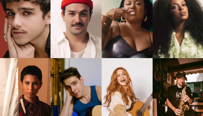 Rio2C Pitching Show Da esquerda para a direita: Caike Souza, Filipe Toca, Iuna Falcão, Thami, Siba Puri, Marco Baptista, Sofia Gayoso e João Pastor.