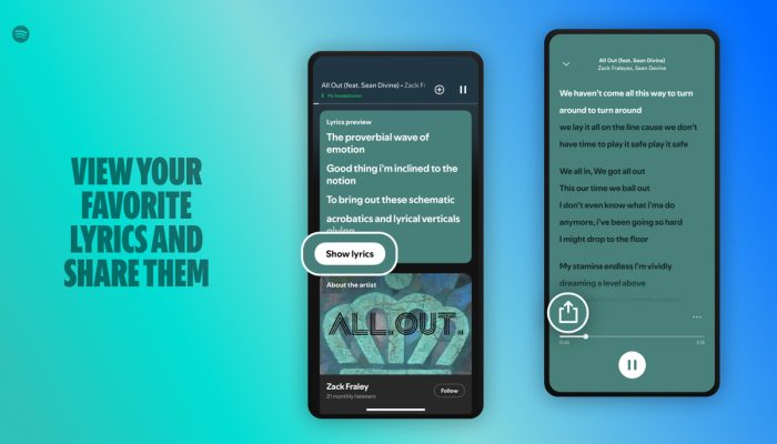 Agora, usuários gratuitos do Spotify podem ver as letras das músicas