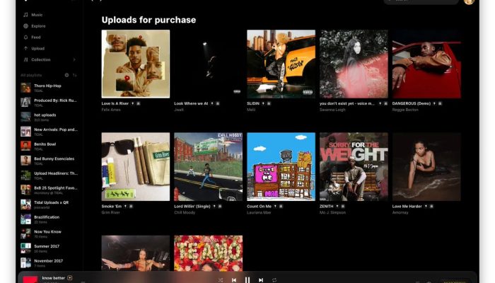 Tidal oferece compras de música dentro do aplicativo