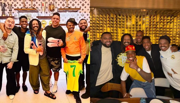 Vini Jr. recebe família de Bob Marley e Ronaldo Fenômeno em encontro histórico em Madri