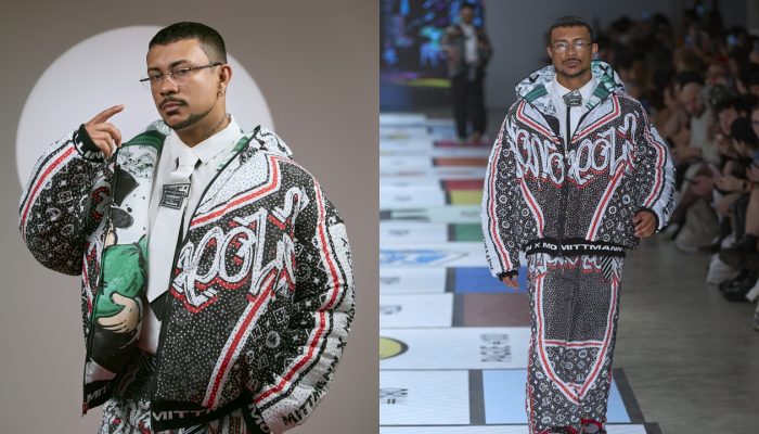 Xamã abre desfile de Dário Mittmann no SPFW N60 com look que une alfaiataria e streetwear