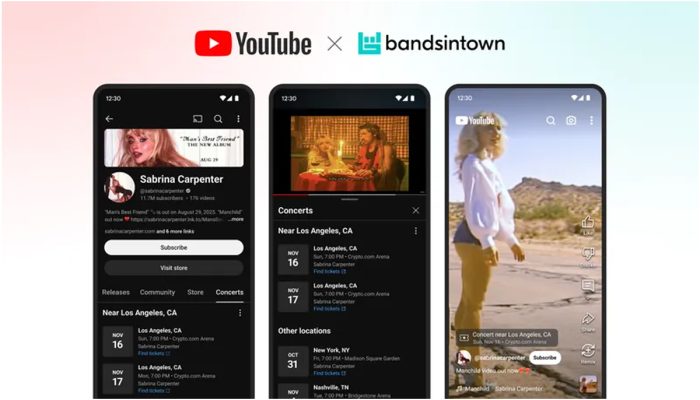 YouTube divulga integração com Bandsintown