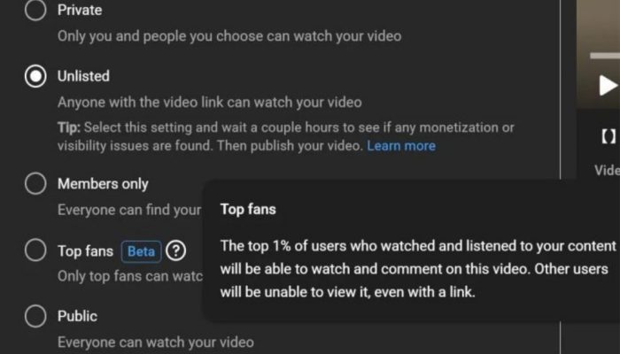 YouTube testa função de conteúdos exclusivos para Top Fans